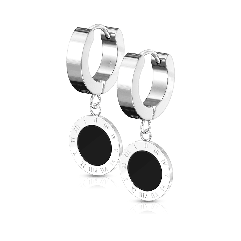 Numeral Circle Huggie Drop Earrings - SkinKandy | Body Jewellery & Piercing Online Australia