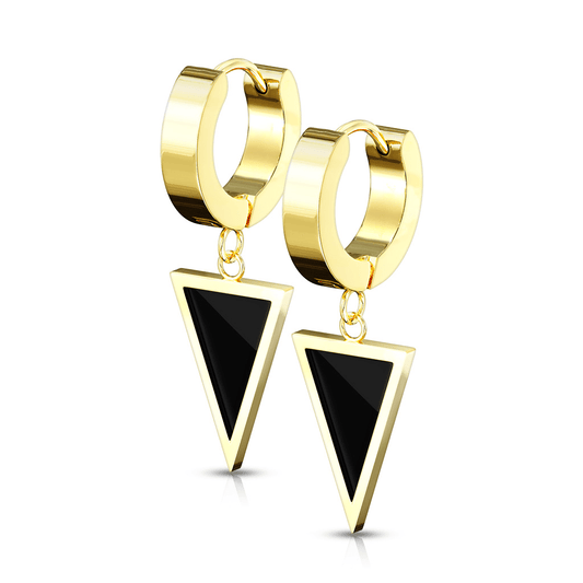 Triangle Huggie Drop Earrings - SkinKandy | Body Jewellery & Piercing Online Australia