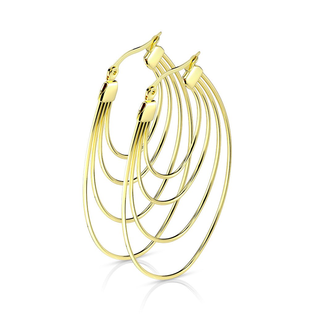 Layered Oval Hoop Earrings - SkinKandy | Body Jewellery & Piercing Online Australia