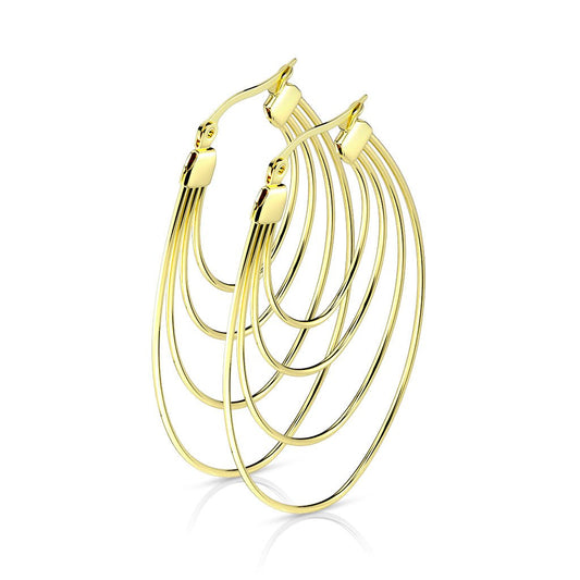 Layered Oval Hoop Earrings - SkinKandy | Body Jewellery & Piercing Online Australia