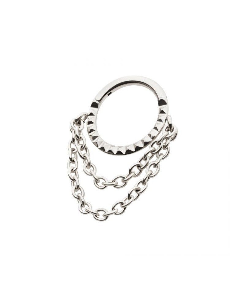 Pyramid Stud And Chain Septum Ring - SkinKandy | Body Jewellery & Piercing Online Australia
