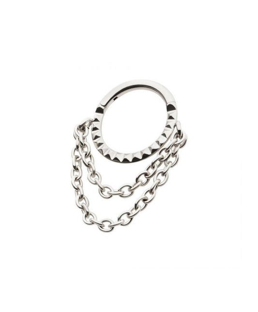 Pyramid Stud And Chain Septum Ring - SkinKandy | Body Jewellery & Piercing Online Australia