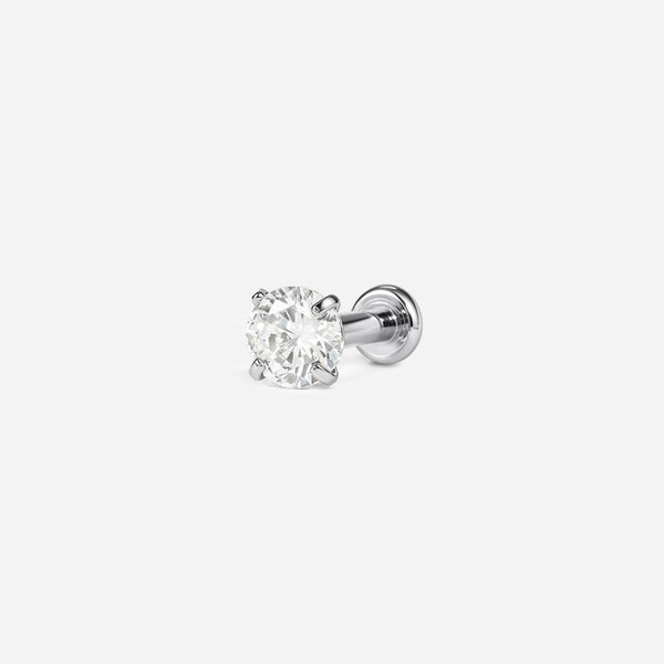 Implant Grade Titanium Internally Threaded Round Cubic Zirconia Nose Flatback Piercing