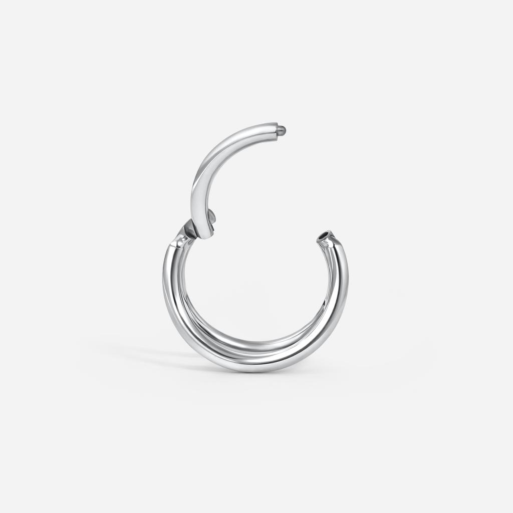 Implant Grade Titanium Hinged Double Hoop Side Facing Nose Segment Ring