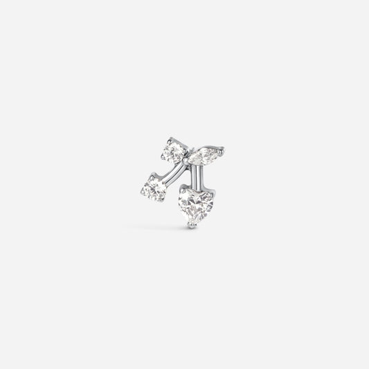 Titanium guided internally threaded top with a cherry charm and clear cubic zirconia accent.

