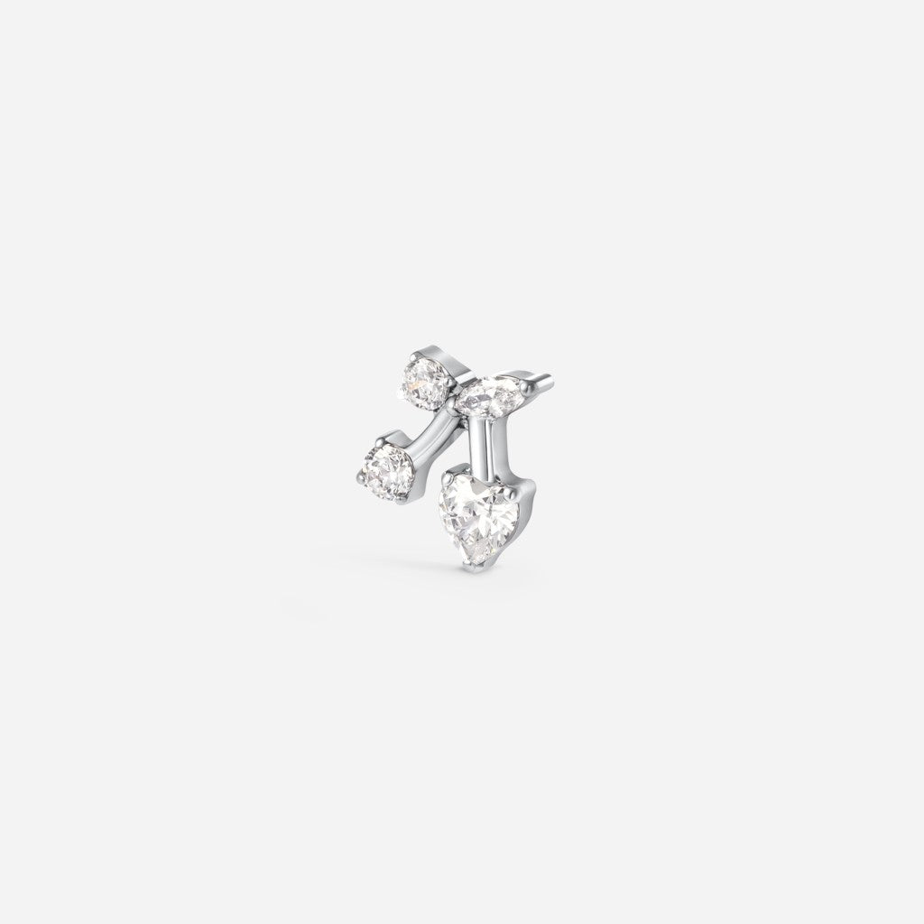 Titanium guided internally threaded top with a cherry charm and clear cubic zirconia accent.
