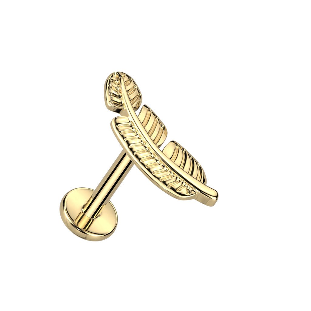 Titanium Leaf Flatback Labret - SkinKandy | Body Jewellery & Piercing Online Australia