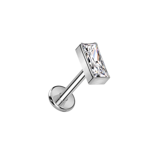 Titanium Rectangle CZ Flatback Labret - SkinKandy | Body Jewellery & Piercing Online Australia