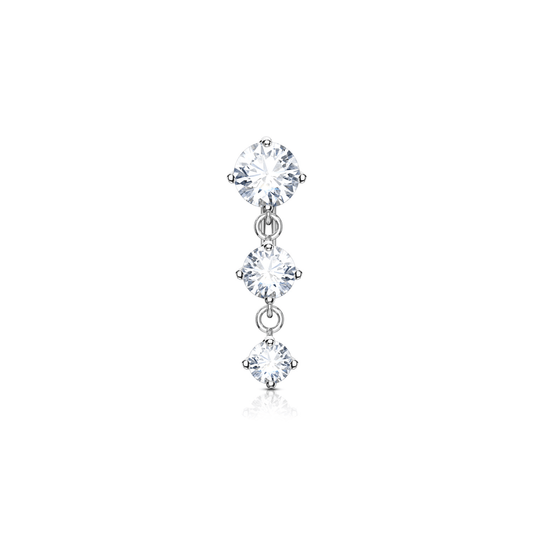 Three Gem Prong - Set Drop Belly Ring - SkinKandy | Body Jewellery & Piercing Online Australia
