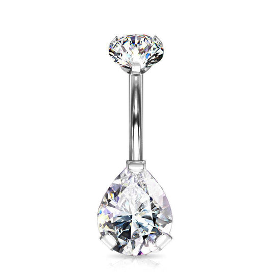 Titanium Pear Shape CZ Belly Ring - SkinKandy | Body Jewellery & Piercing Online Australia