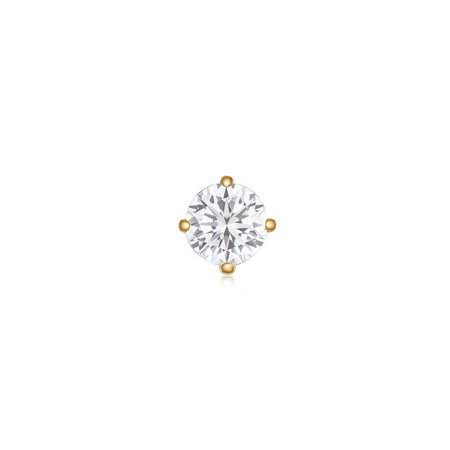 Titanium Threadless Flatback CZ Top with Flower Base