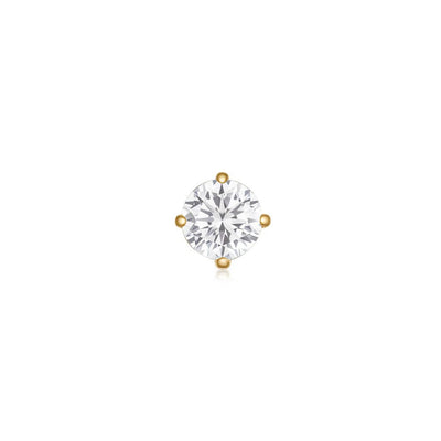 Titanium Threadless Flatback CZ Top with Flower Base