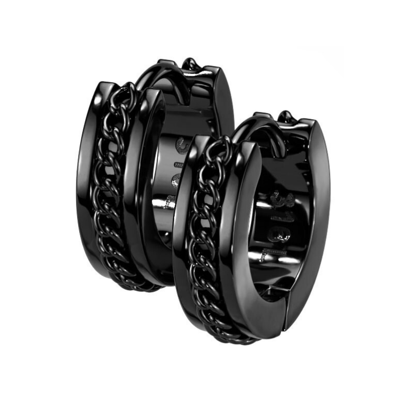 Chain Lined Huggie Earrings - SkinKandy | Body Jewellery & Piercing Online Australia