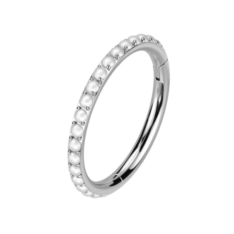 Titanium Segment with Outward Facing Pearls - SkinKandy | Body Jewellery & Piercing Online Australia