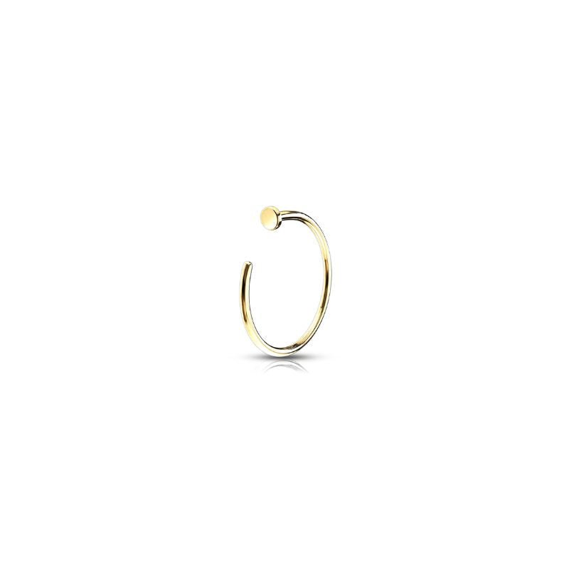 14K Solid Gold Nail Nose Hoop - SkinKandy | Body Jewellery & Piercing Online Australia