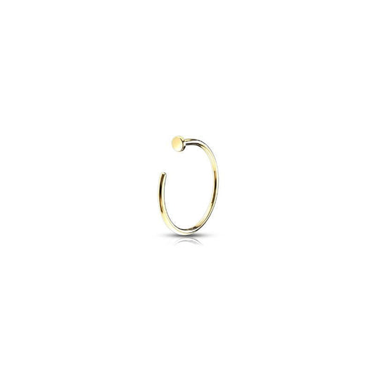 14K Solid Gold Nail Nose Hoop - SkinKandy | Body Jewellery & Piercing Online Australia