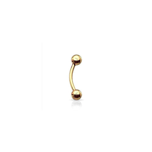 14K Solid Gold Curved Barbell - SkinKandy | Body Jewellery & Piercing Online Australia
