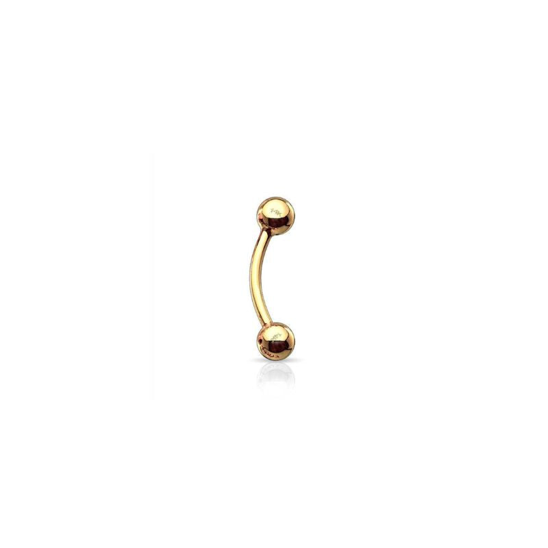 14kt Solid Gold Curved Barbell