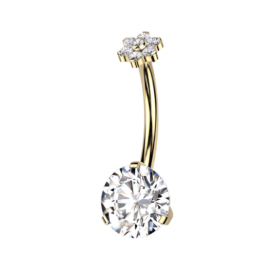 Titanium Threadless Flower Top Navel Bar - SkinKandy | Body Jewellery & Piercing Online Australia