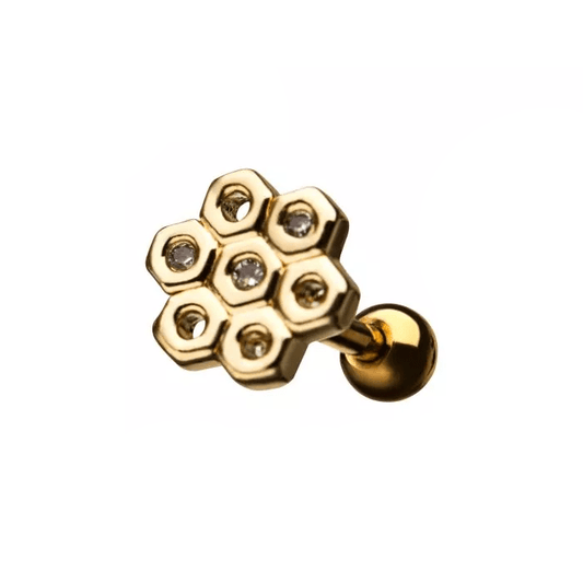 Honeycomb CZ Labret - SkinKandy | Body Jewellery & Piercing Online Australia