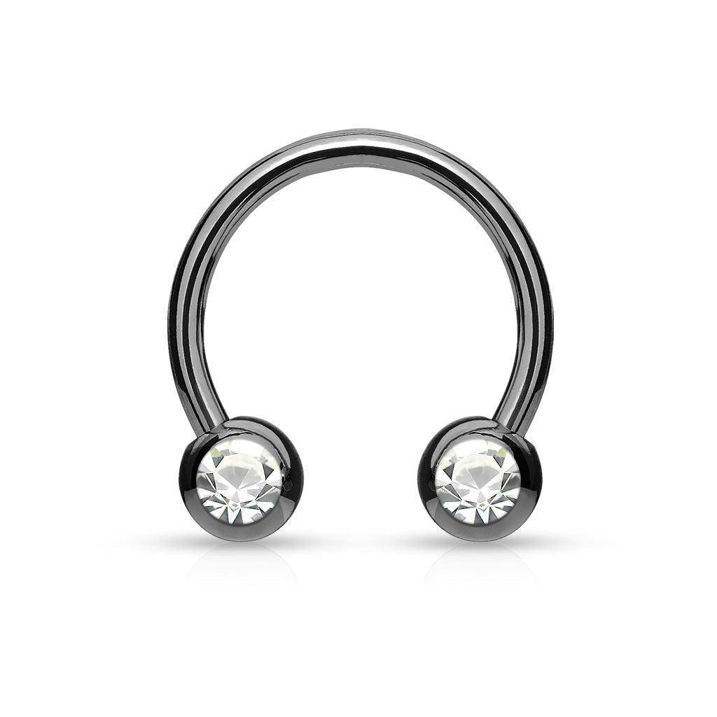 Coloured Horseshoe With Front Facing Gems - SkinKandy | Body Jewellery & Piercing Online Australia