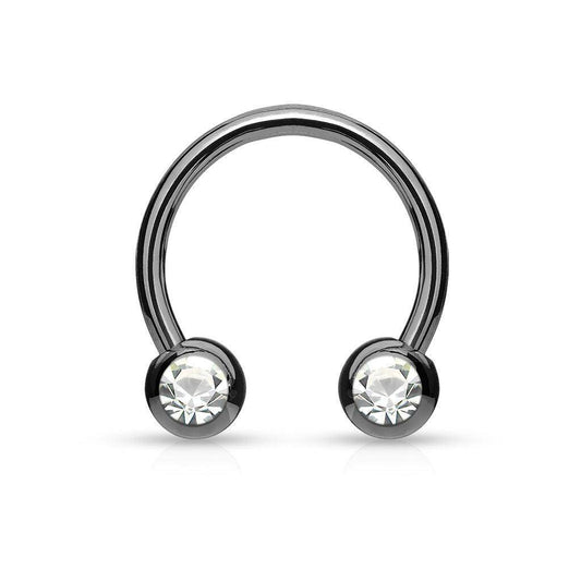 Coloured Horseshoe With Front Facing Gems - SkinKandy | Body Jewellery & Piercing Online Australia
