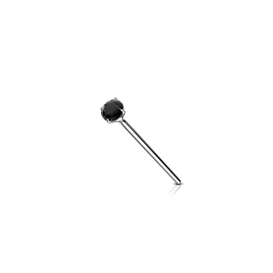 CZ Bendable Fishtail Nose Ring - Black Gem - SkinKandy | Body Jewellery & Piercing Online Australia