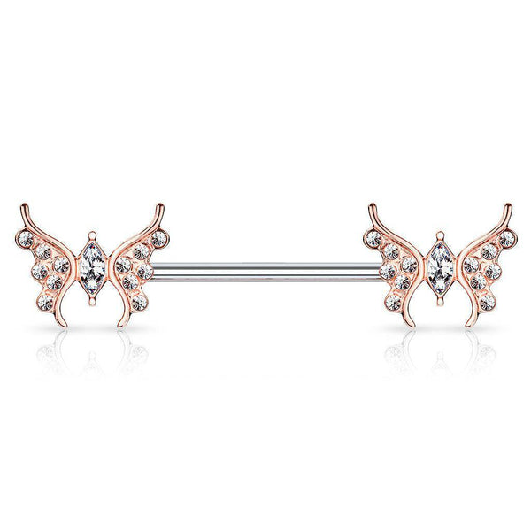 Paved Marquis Butterfly Nipple Barbell
