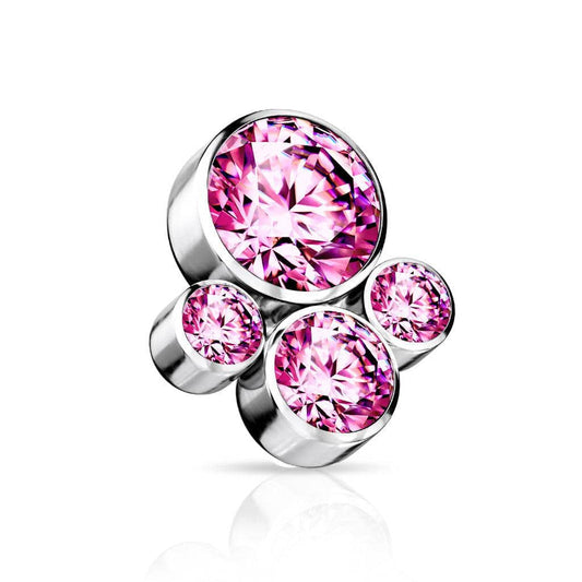 CZ Pet Paw Titanium Internally Threaded Top - SkinKandy | Body Jewellery & Piercing Online Australia