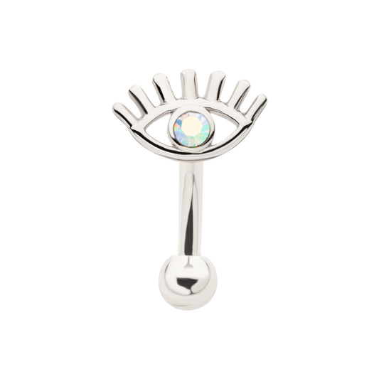 Evil Eye CZ Curved Barbell - SkinKandy | Body Jewellery & Piercing Online Australia