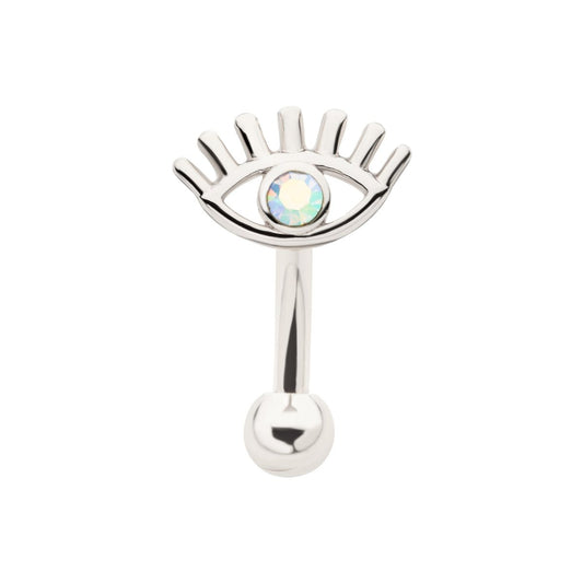 Evil Eye CZ Curved Barbell - SkinKandy | Body Jewellery & Piercing Online Australia