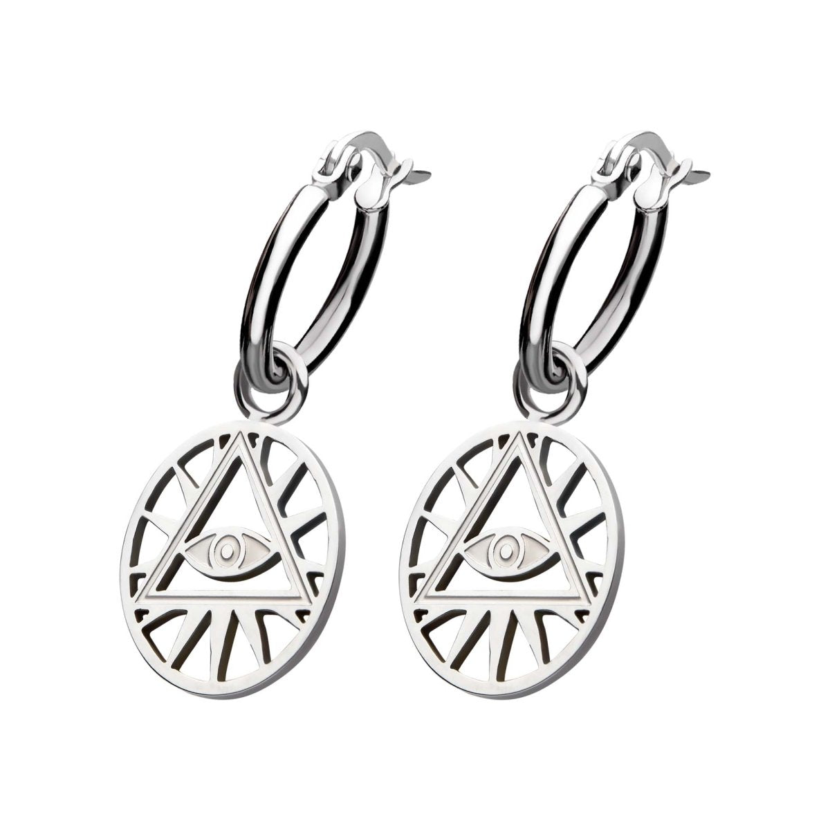 All Seeing Eye Hoop Earrings - SkinKandy | Body Jewellery & Piercing Online Australia