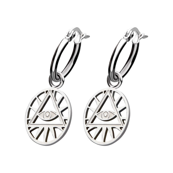 All Seeing Eye Hoop Earrings