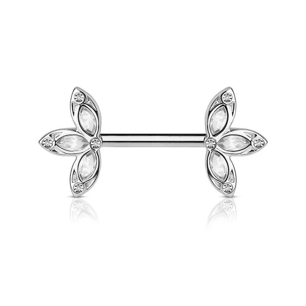 Flower Petal Steel Nipple Bar