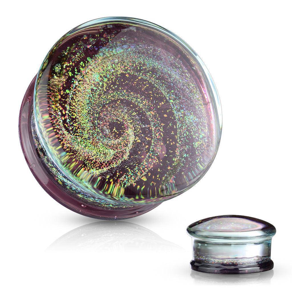 Galaxy Swirl Double Flared Glass Plug - SkinKandy | Body Jewellery & Piercing Online Australia