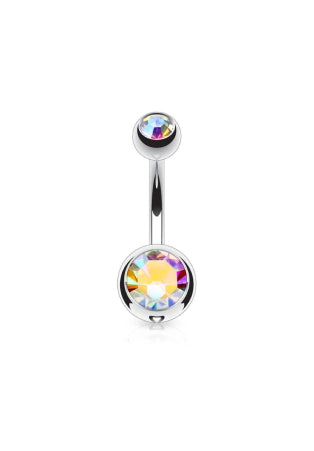 Image for Steel Belly Ring with Gem Collections