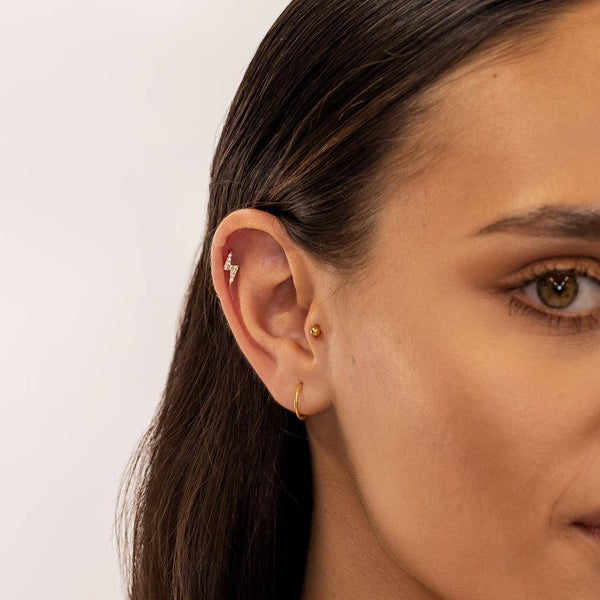 Paved Lightning Bolt Cartilage Labret