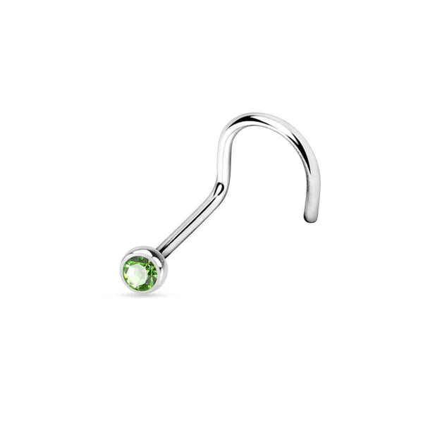 Deep Set Gem Nose Twist - SkinKandy | Body Jewellery & Piercing