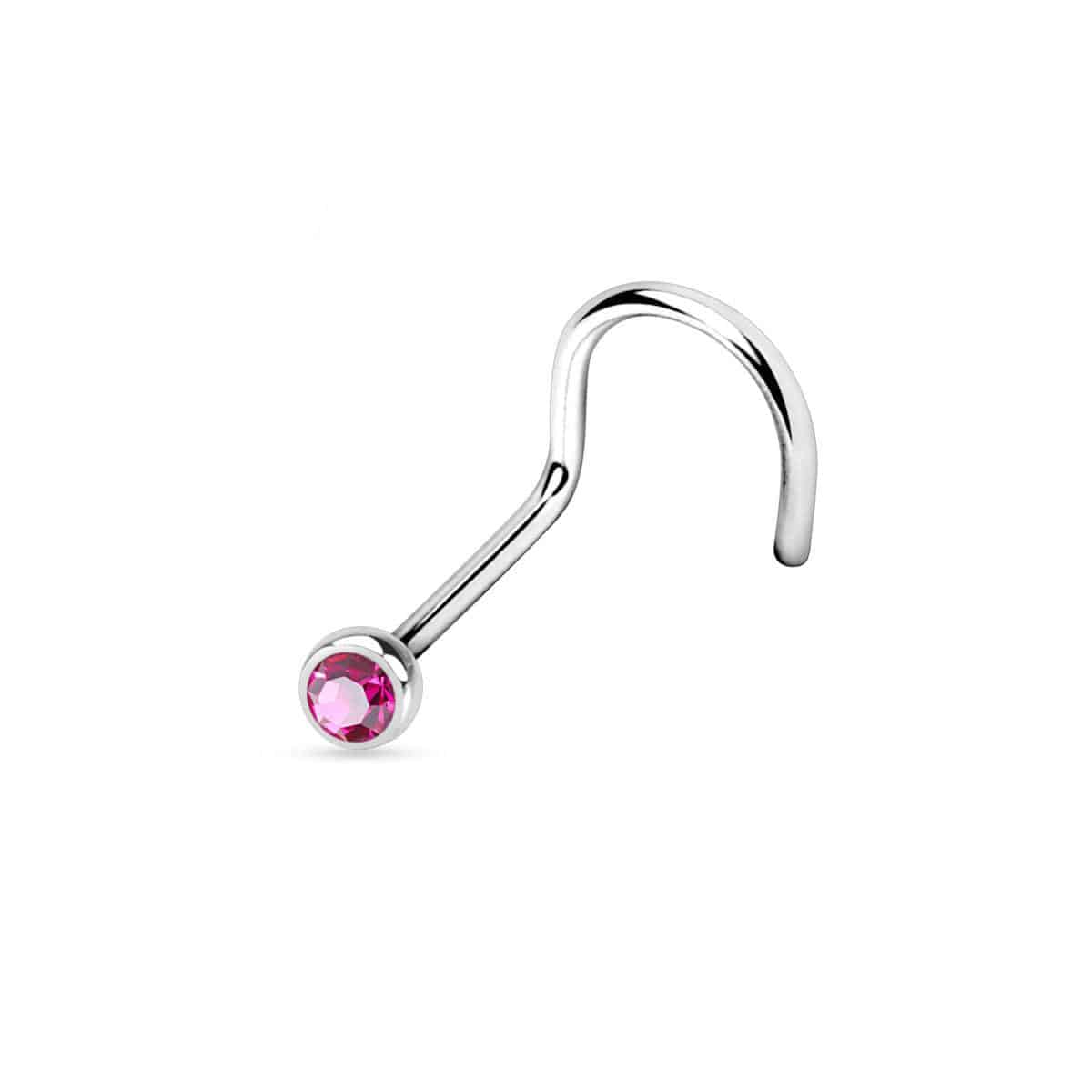 316L Surgical Steel Nose Twist Press Fit Gem Ball Clear Piercing - SkinKandy | Body Jewellery & Piercing Online Australia
