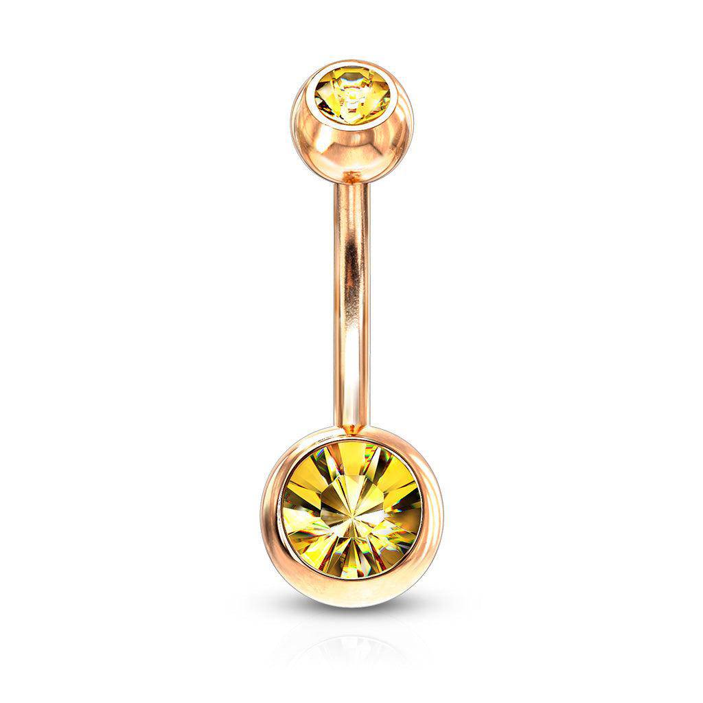 Rose Gold CZ Belly Ring - SkinKandy | Body Jewellery & Piercing Online Australia