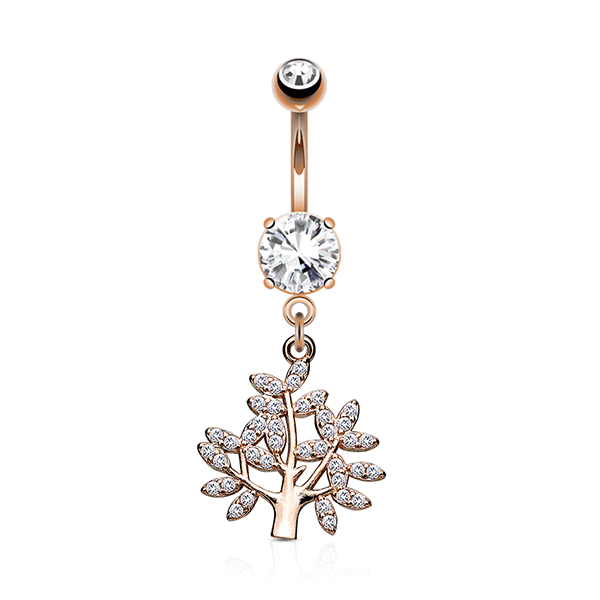 Tree of Life Dangle Belly Ring
