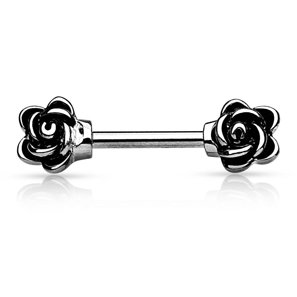 Rose Nipple Barbell - SkinKandy | Body Jewellery & Piercing Online Australia