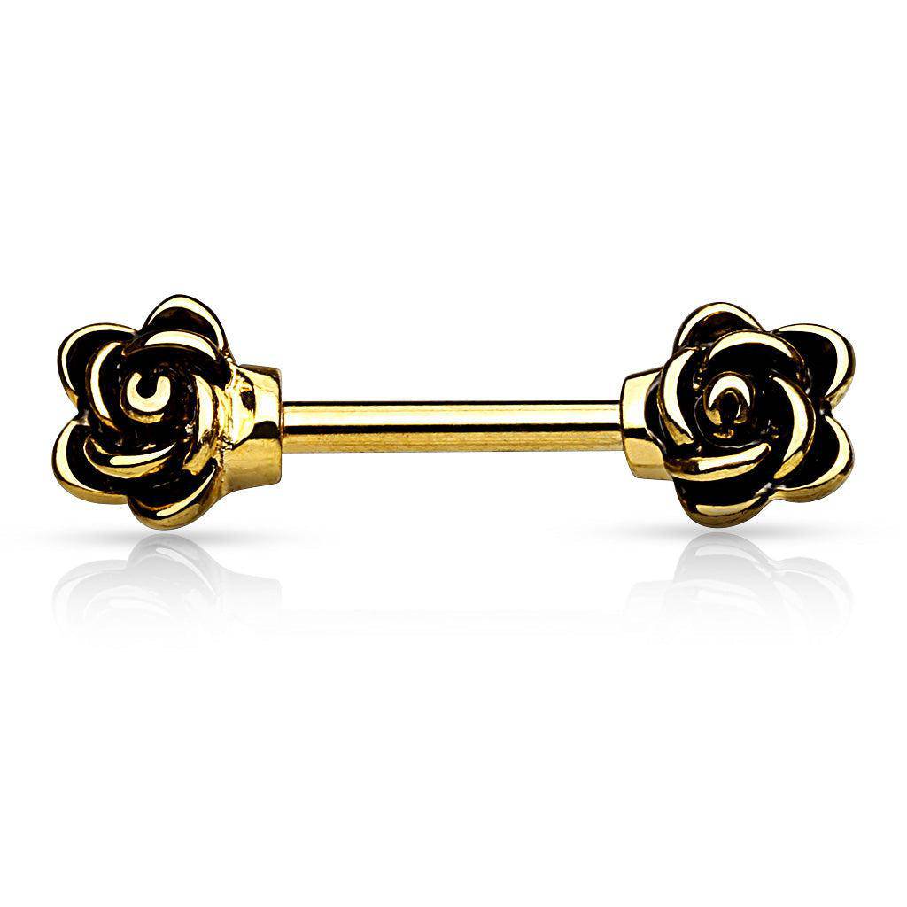 Rose Nipple Barbell - SkinKandy | Body Jewellery & Piercing Online Australia