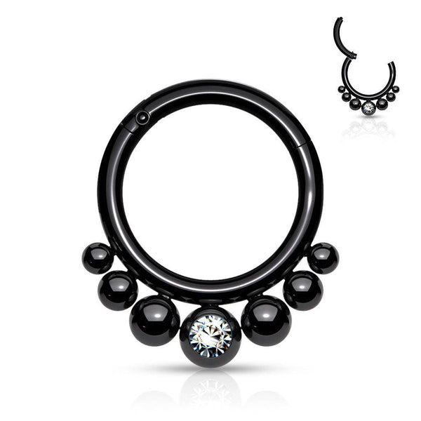 Segment Hoop Ring with Crystal Centre