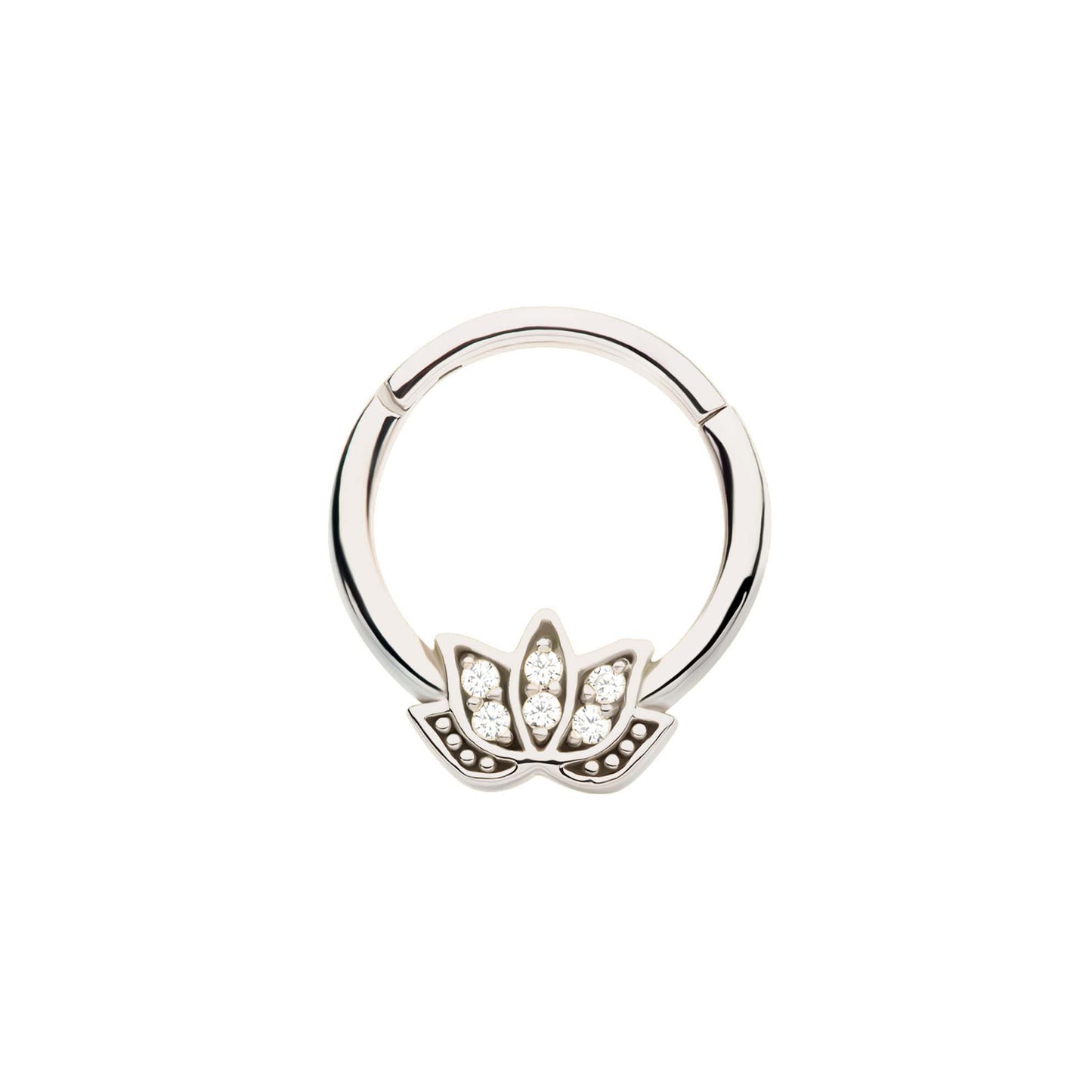 Lotus CZ Septum Ring - SkinKandy | Body Jewellery & Piercing Online Australia