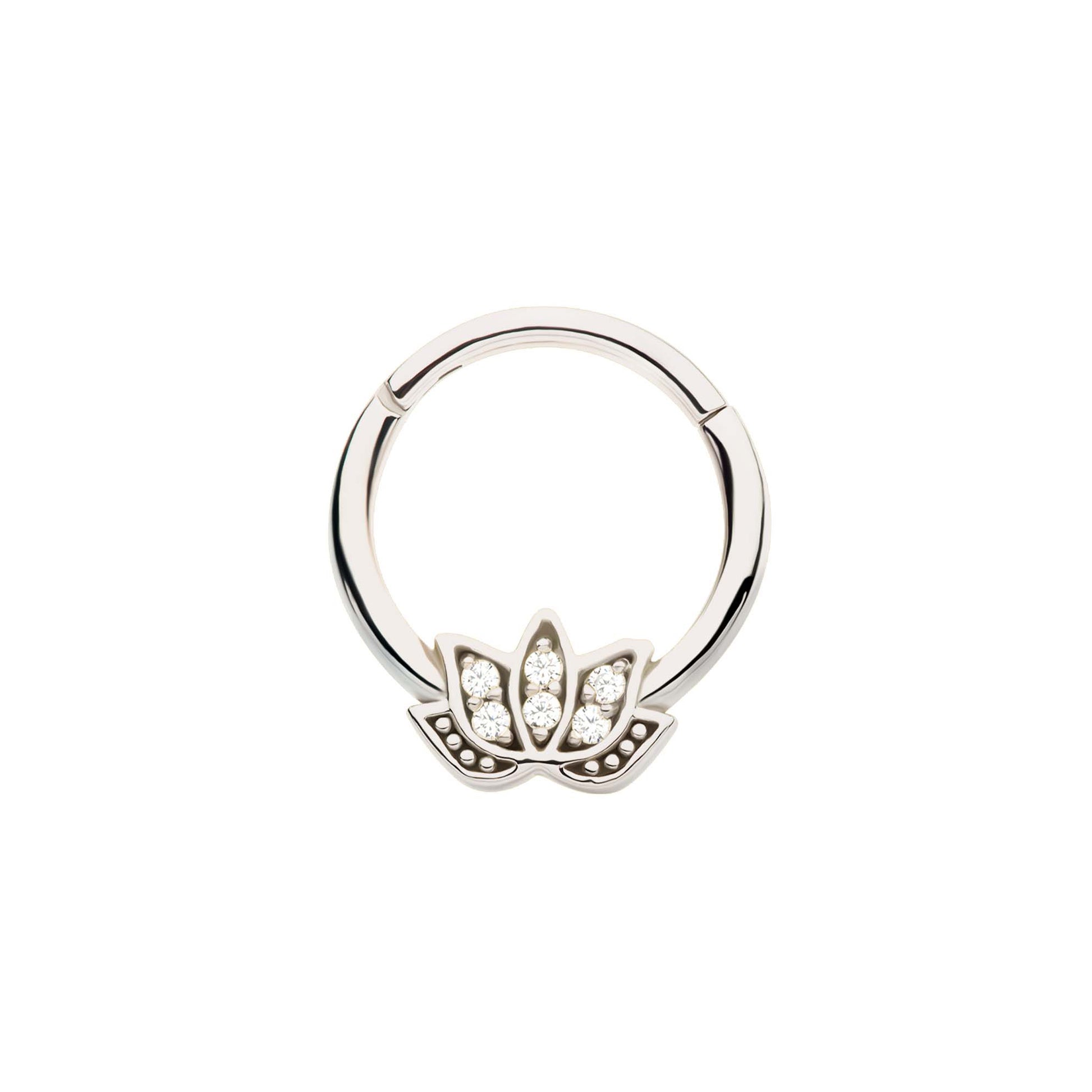 Lotus CZ Septum Ring - SkinKandy | Body Jewellery & Piercing Online Australia