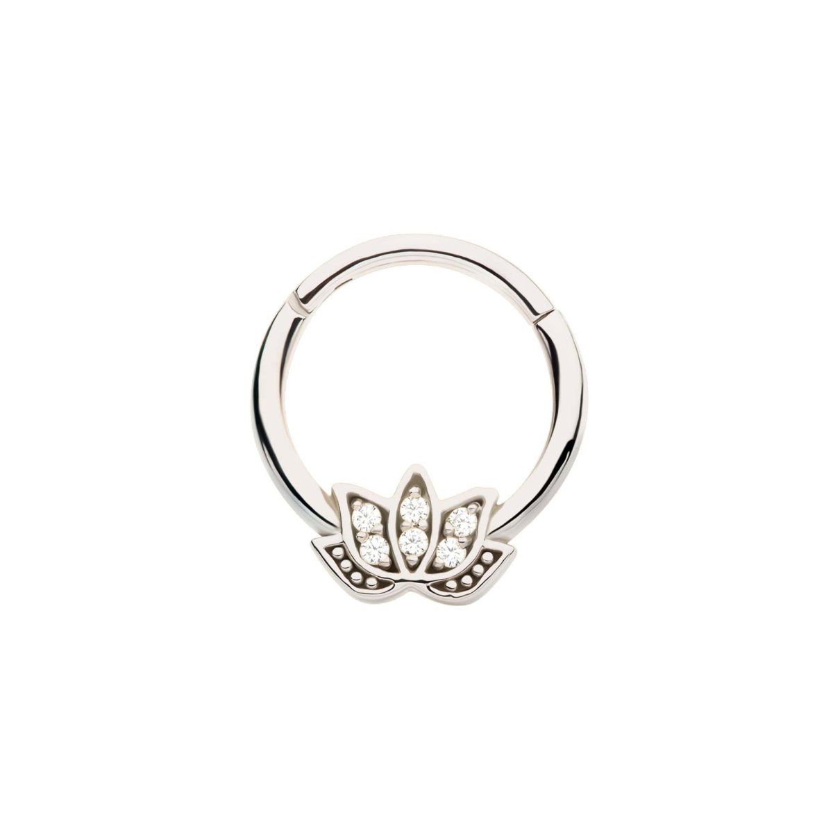 Lotus CZ Septum Ring - SkinKandy | Body Jewellery & Piercing Online Australia