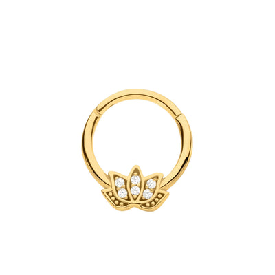 Lotus CZ Septum Ring