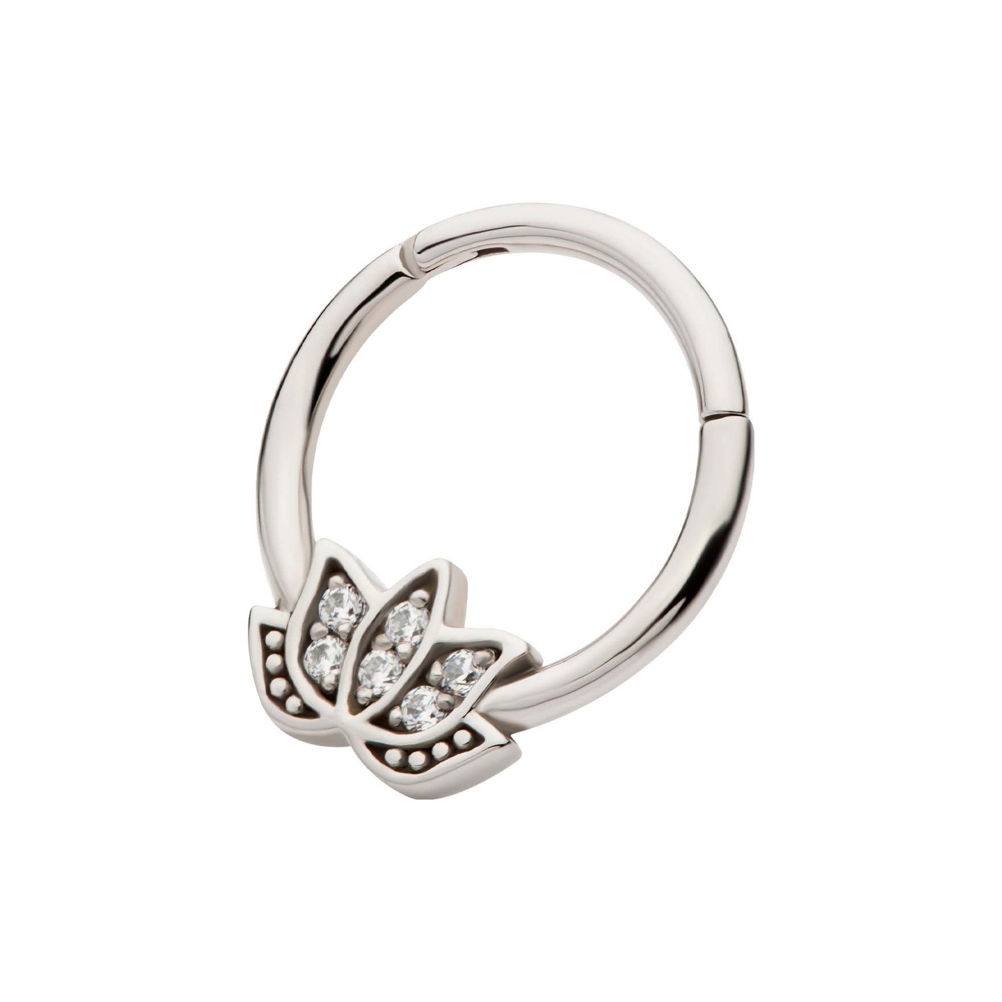 Lotus CZ Septum Ring - SkinKandy | Body Jewellery & Piercing Online Australia