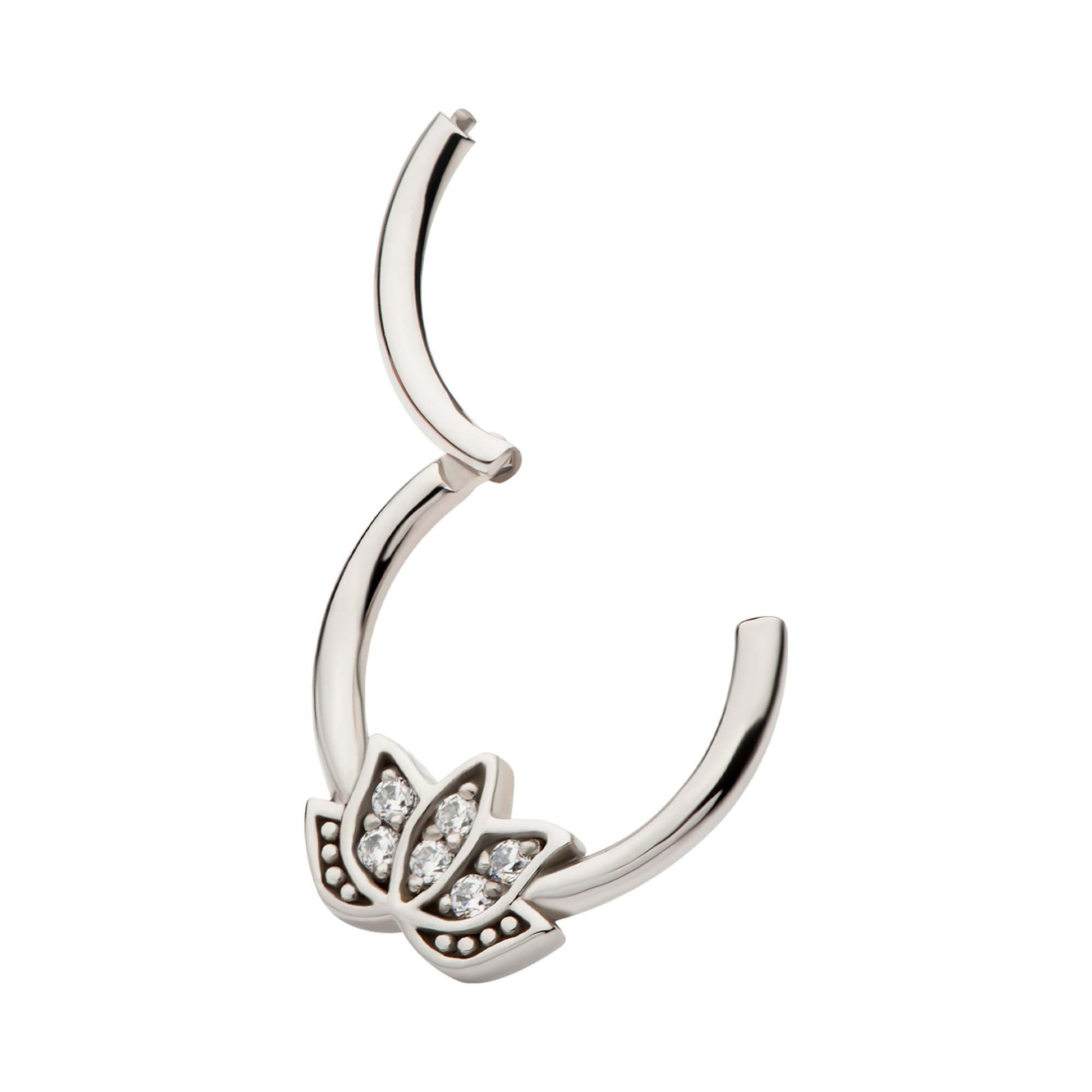 Lotus CZ Septum Ring - SkinKandy | Body Jewellery & Piercing Online Australia